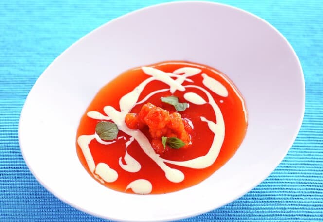 Multesuppe med vaniljesaus