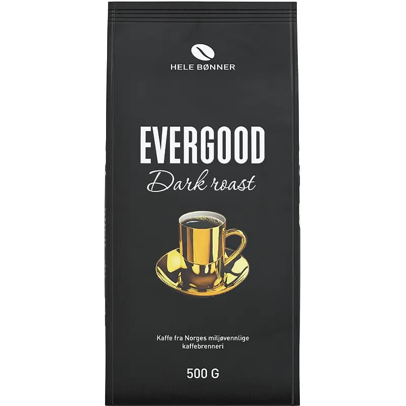 Kaffe hele bønner 500 g, Dark Roast Evergood