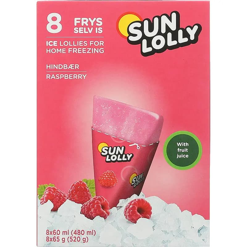 Sun Lolly 8-pk, bringebær