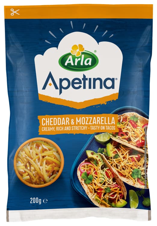 CHEDDAR & MOZZARELLA 200 g Apetina