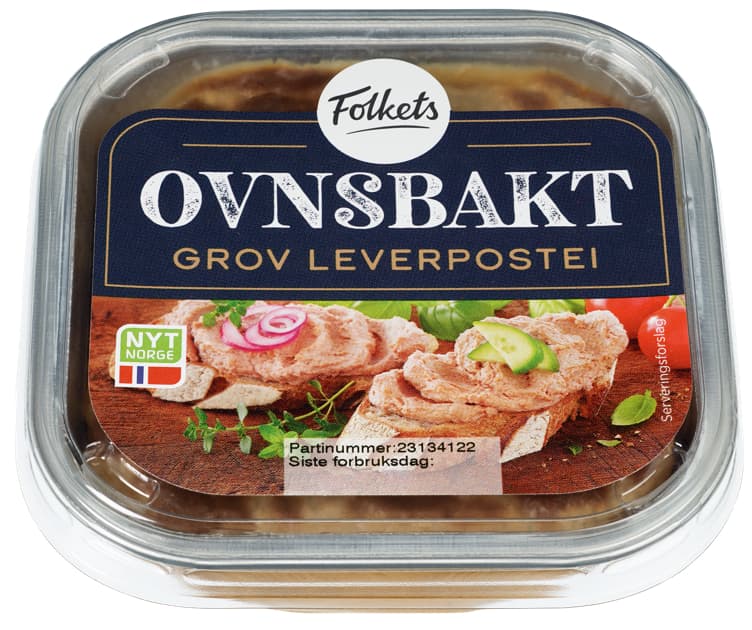 FOLKETS LEVERPOSTEI GROV 185 g ovnsbakt