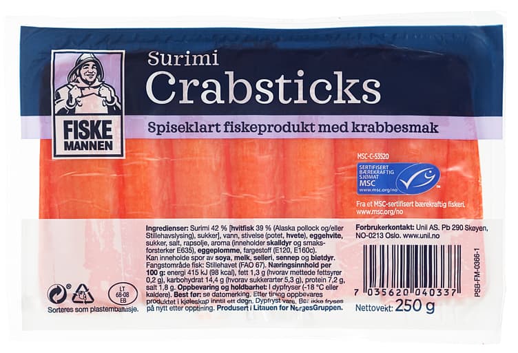 CRABSTICKS Msc 250g fiskemannen