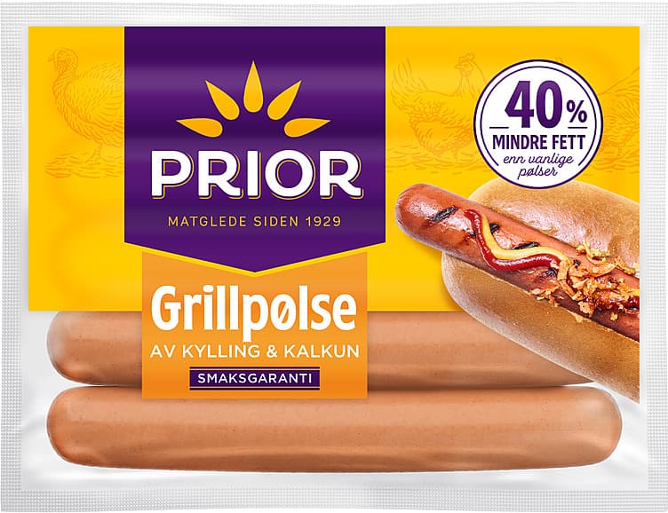 PRIOR GRILLPØLSER 600 g kylling/kalkun
