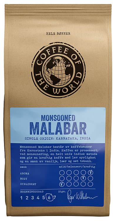 MONSOONED MALABAR 340 g cotw hele bønner