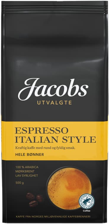 ESPRESSO ITALIAN Hele bønner 500g jacobs utvalgte