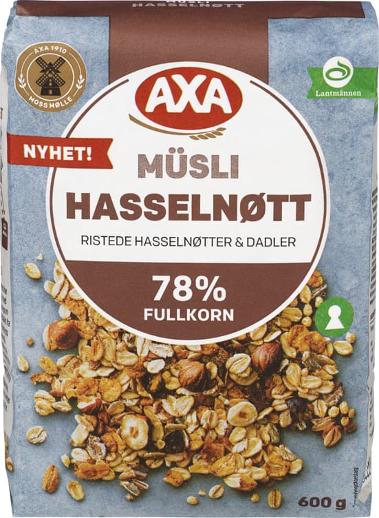 MÜSLI HASSELNØTT 600g axa