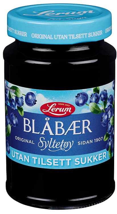 BLÅBÆRSYLTETØY Original u/sukker 435g lerum