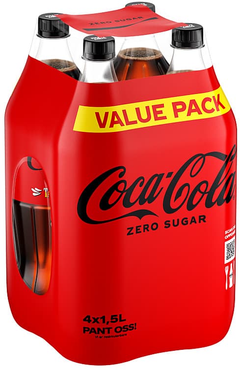 COCA-COLA U/sukker 1.5lx4 fl