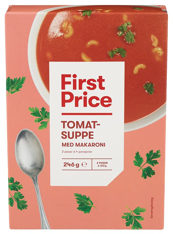 TOMATSUPPE M/MAKARONI 2PK FIRST PRICE