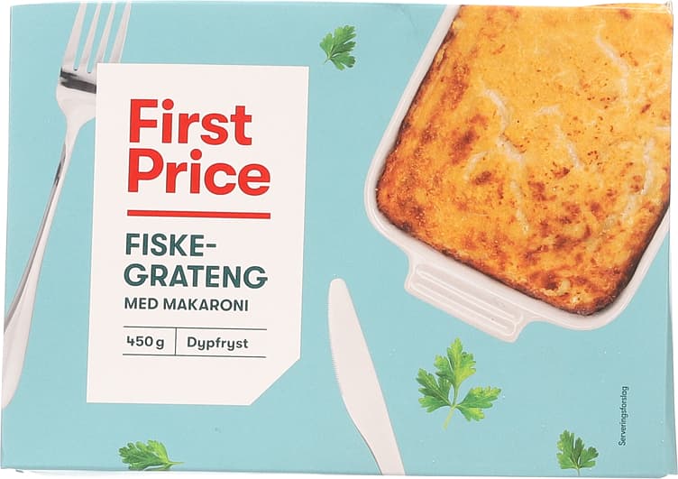 FISKEGRATENG M/MAKARONI 450G FIRST PRICE