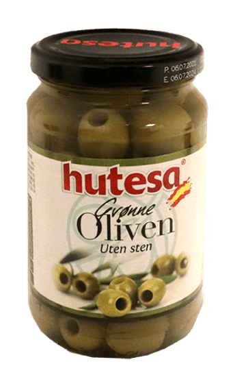 Hutesa Grønne Oliven uten Stein 350g