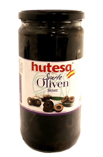 Oliven Svart Skivet 690g Hutesa