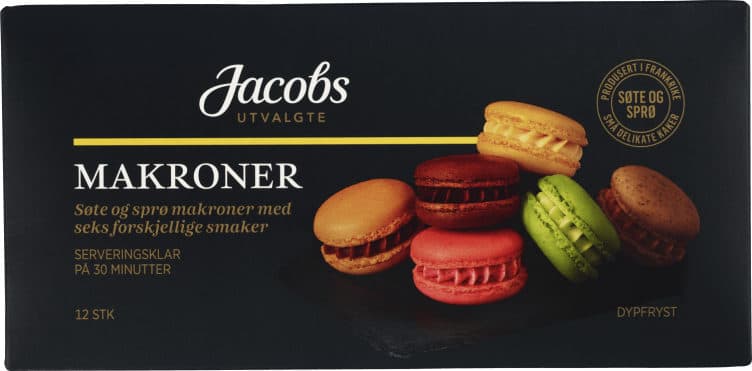 Makroner Franske 12stk 144g Jacobs Utvalgte
