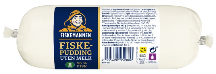 Fiskepudding Pølse u/Melk 400g Fiskemannen