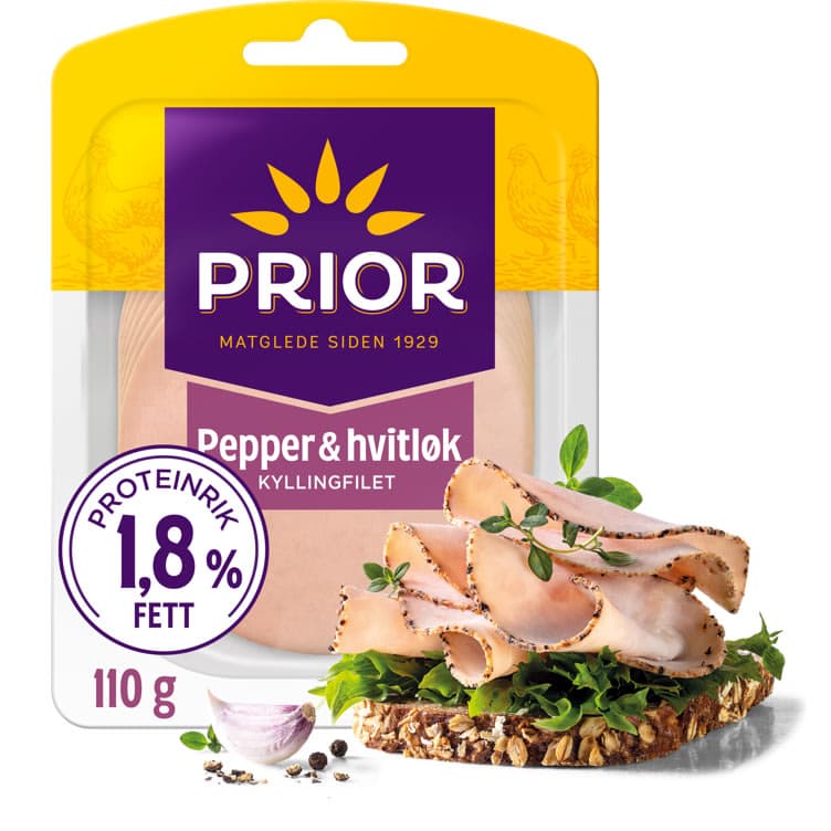 Kyllingfilet Pepper/Hvitløk 110g Prior
