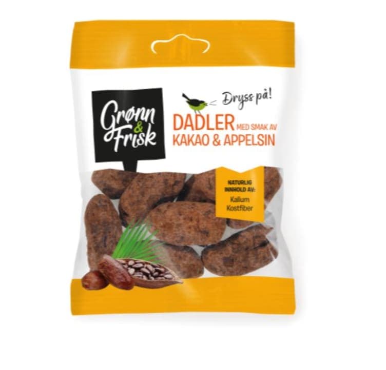 Dadler m/Kakao&Appelsin 90g Grønn&Frisk
