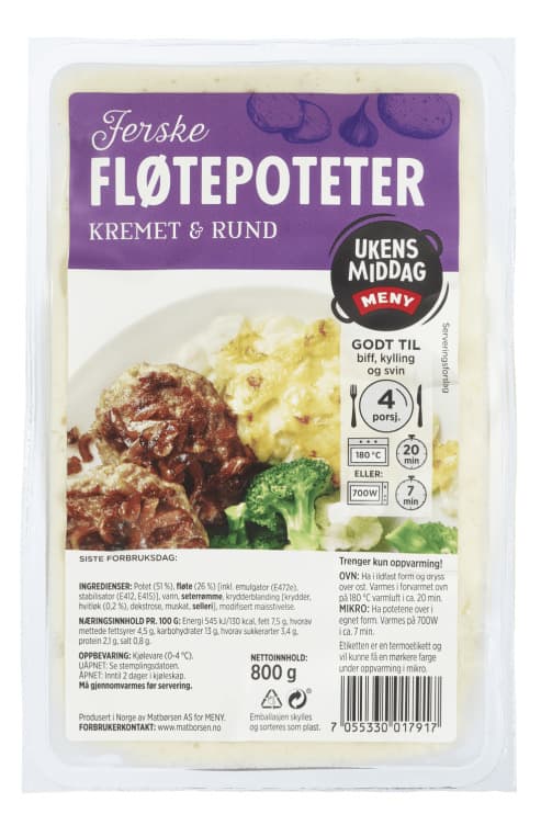 Fløtepoteter 800g Meny