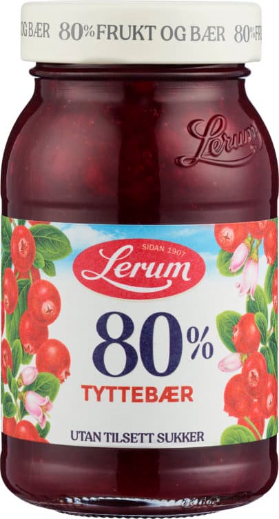 Tyttebærsyltetøy u/Sukker 330g Lerum