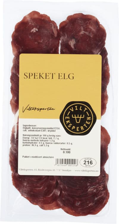 Elg Speket skivet 100g Vilteksperten