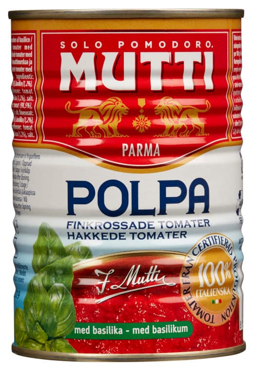 Tomater Knuste m/Basilikum 400g Mutti