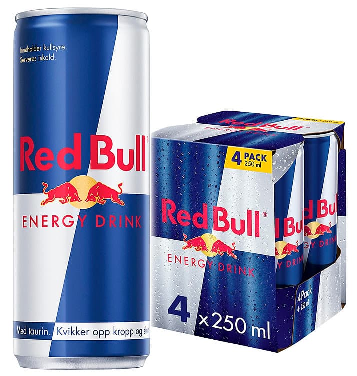 Red Bull Energidrikk 250ml 4pk boks