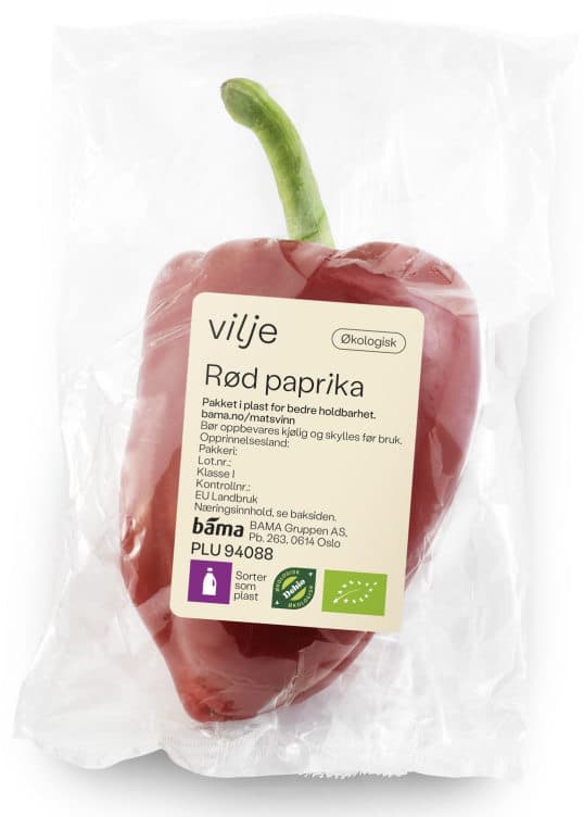 Paprika Rød Økologisk Vilje pr Kg