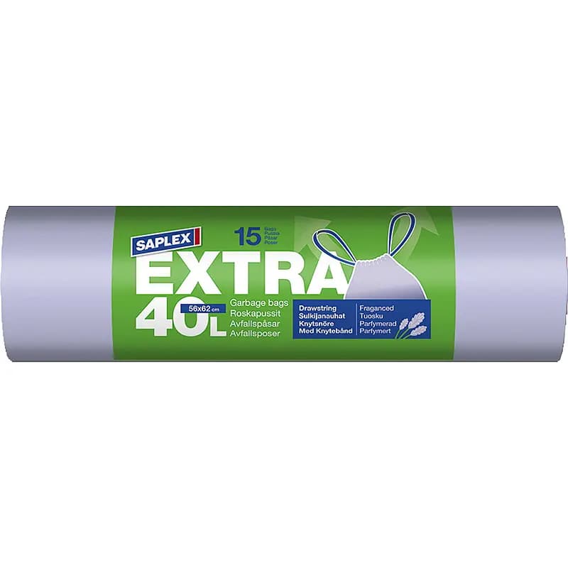 Avfallsekk 15-pk 56x62 cm knyt Saplex