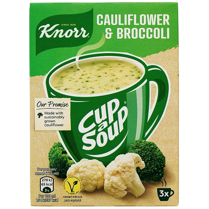 Cup a soup 3-pk, Blomkål/brokkoli, Knorr