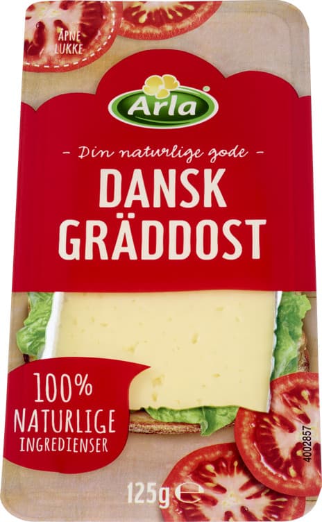 DANSK GRÄDDOST SKIVET 125 g