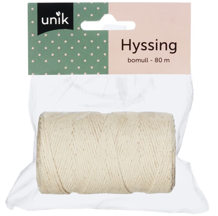 HYSSING HVIT BOMULL 80M UNIK