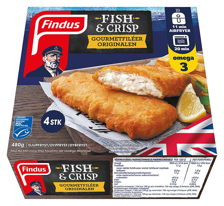 FINDUS FISH & CRISP 480 g gourmet