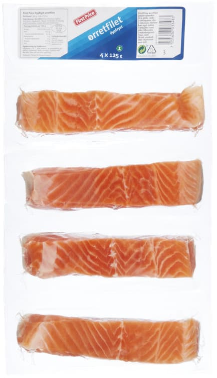 ØRRETFILET M/skinn 500g first price