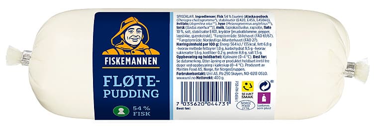 FLØTEPUDDING PØLSE 400g fiskemannen