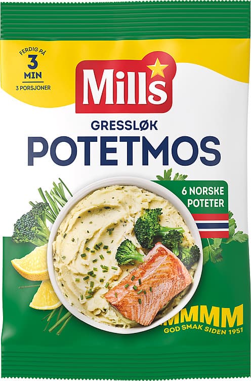 POTETMOS M/GRESSLØK M/gressløk 90g mills
