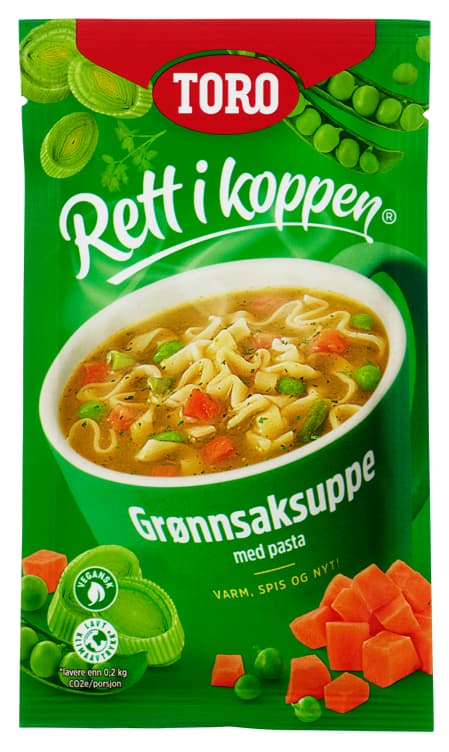 TORO GRØNNSAKSUPPE M/PASTA 20 g rett i koppen