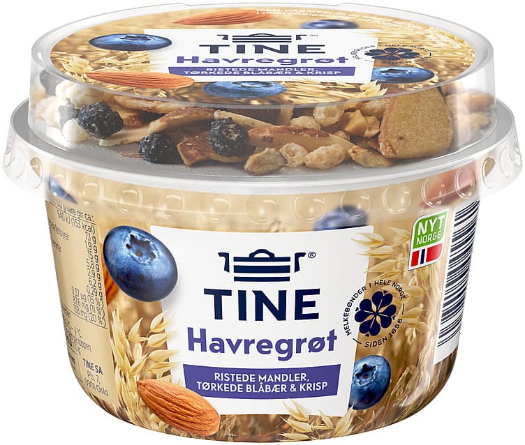 HAVREGRØT MANDEL OG BLÅBÆR Tine 170 g