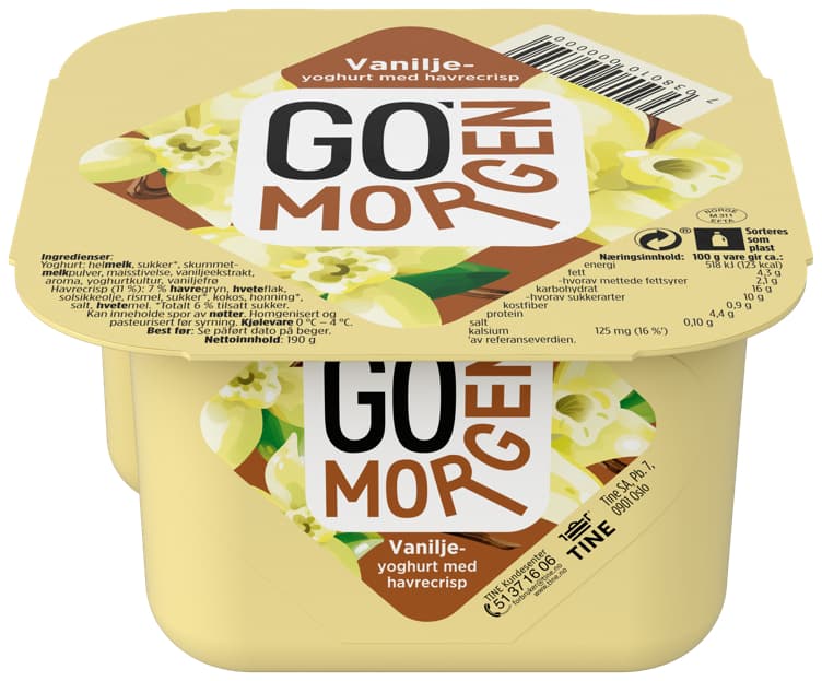 GO MORGEN YOGHURT 190 g vanilje tine