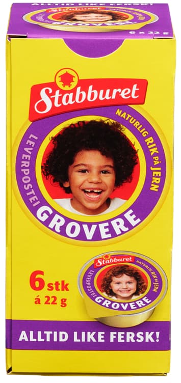 STABBURET LEVERPOSTEI 22 g x 6 grovere