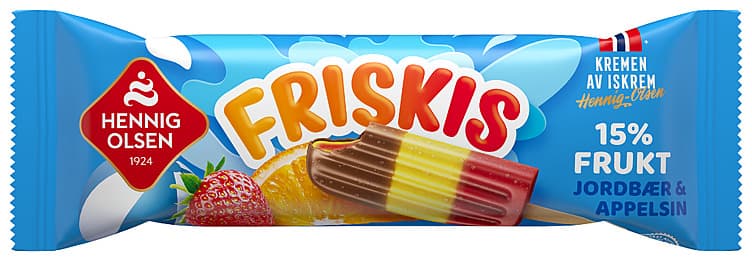 FRISKIS JORDBÆR/APPELSIN 90 ml Hennig-Olsen
