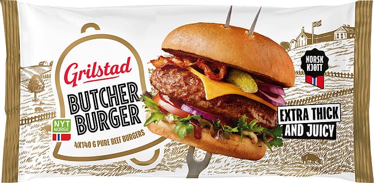BURGER BUTCHER 4 x140 g Grilstad