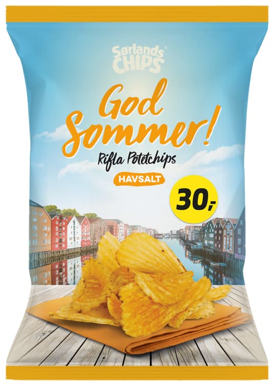 RIFLA SOMMERCHIPS HAVSALT 150 g Sørlandschips