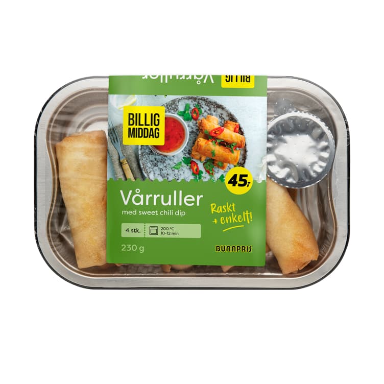 VÅRRULLER M/SWEET CHILI DIP 230 g 4 stk