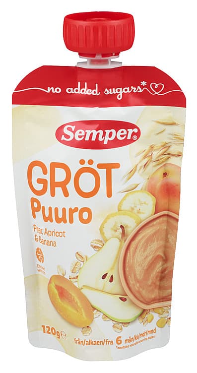 GRØT PÆRE OG FERSKEN 120 g semper