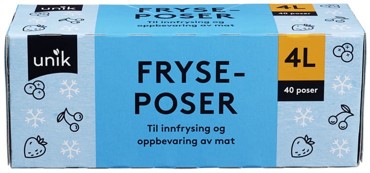 UNIK FRYSEPOSER 4 l 40 stk