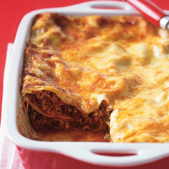 Klassisk lasagne med kjøttdeig og ost